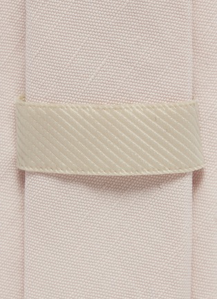 Detail View - Click To Enlarge - POCKET SQUARE CLOTHING - 'The Peach Raspberry' linen tie