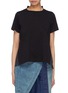 Main View - Click To Enlarge - SACAI - Contrast pleated mesh back T-shirt