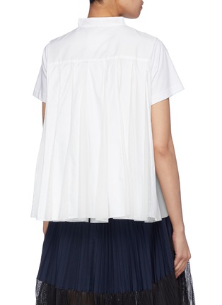 Back View - Click To Enlarge - SACAI - Contrast pleated mesh back T-shirt