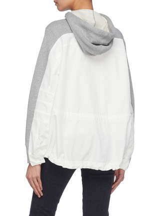 Back View - Click To Enlarge - SACAI - Colourblock contrast back zip hoodie
