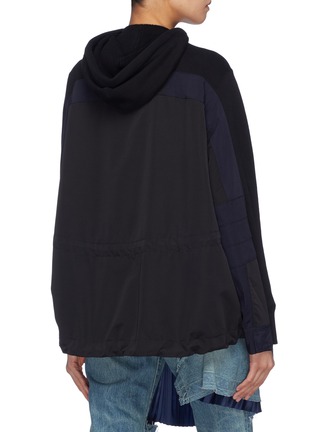 Back View - Click To Enlarge - SACAI - Contrast colourblock back zip hoodie