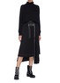 Figure View - Click To Enlarge - SACAI - Contrast pleated mesh back wool turtleneck sweater