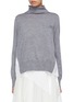 Main View - Click To Enlarge - SACAI - Contrast pleated mesh back wool turtleneck sweater