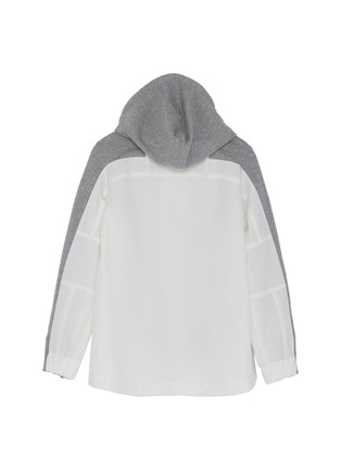 Figure View - Click To Enlarge - SACAI - Colourblock contrast back kids zip hoodie