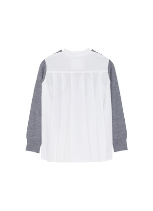 Figure View - Click To Enlarge - SACAI - Pleated mesh back wool kids sweater