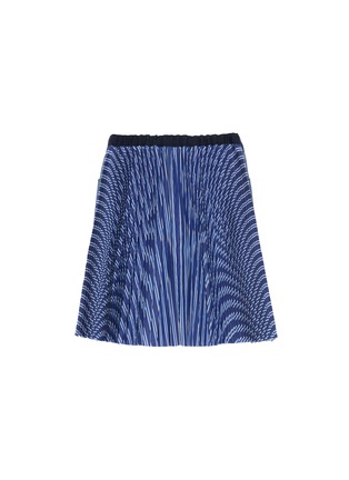 Figure View - Click To Enlarge - SACAI - Pleated stripe back kids denim skirt