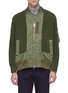 Main View - Click To Enlarge - SACAI - Knit panel patchwork bomber jacket