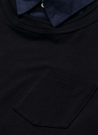  - SACAI - Shirt collar poplin back panel T-shirt