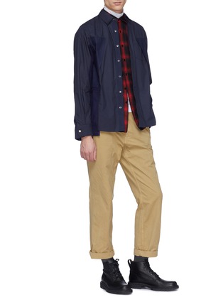 Figure View - Click To Enlarge - SACAI - Drawstring outseam panelled shirt