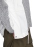 Detail View - Click To Enlarge - SACAI - Zip poplin outseam patchwork wool sweater
