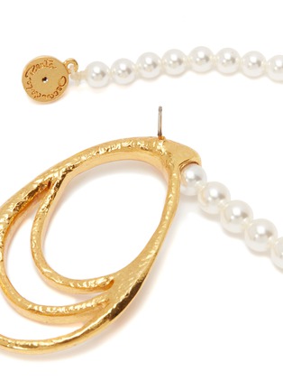 Detail View - Click To Enlarge - OSCAR DE LA RENTA - Faux pearl multi hoop earrings