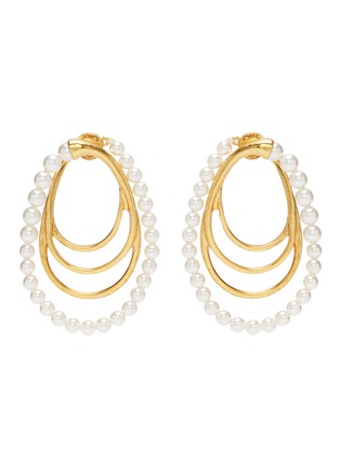 Main View - Click To Enlarge - OSCAR DE LA RENTA - Faux pearl multi hoop earrings