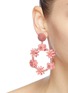 Figure View - Click To Enlarge - OSCAR DE LA RENTA - Flower threaded hoop earrings