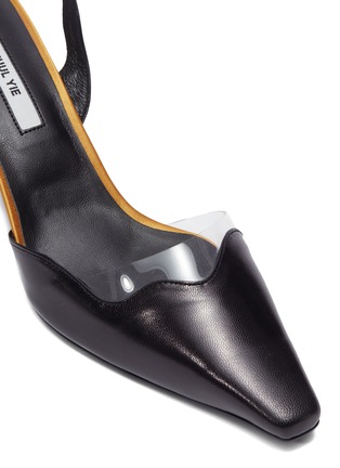 Detail View - Click To Enlarge - YUUL YIE - 'Lissom' PVC panel wavy leather slingback pumps