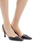 Figure View - Click To Enlarge - YUUL YIE - 'Lissom' PVC panel wavy leather slingback pumps
