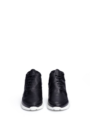 Front View - Click To Enlarge - FILLING PIECES - 'Apache' whipstitch leather mid top sneakers