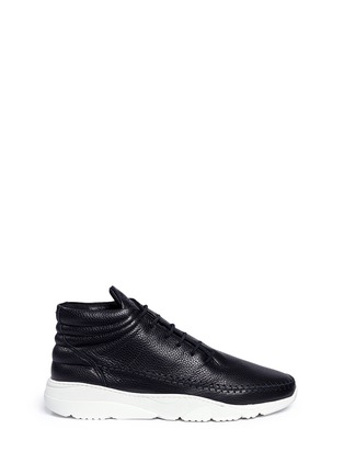 Main View - Click To Enlarge - FILLING PIECES - 'Apache' whipstitch leather mid top sneakers