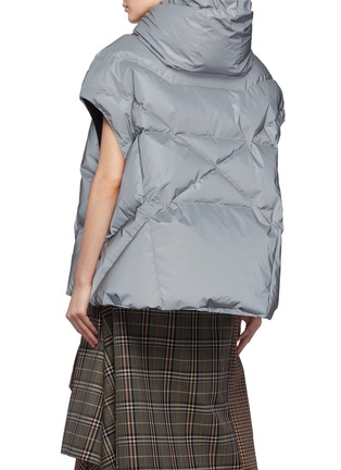 Back View - Click To Enlarge - KHRISJOY - Slogan drawstring hooded sleeveless down puffer jacket