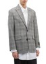 Front View - Click To Enlarge - JUUN.J - Interior strap wool houndstooth check plaid blazer