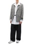 Figure View - Click To Enlarge - JUUN.J - Interior strap wool houndstooth check plaid blazer