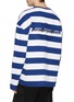 Back View - Click To Enlarge - JUUN.J - Logo slogan embroidered stripe long sleeve T-shirt