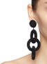 Figure View - Click To Enlarge - KENNETH JAY LANE - Interlocking seed bead hoop drop earrings