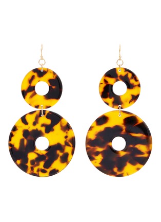 Main View - Click To Enlarge - KENNETH JAY LANE - Tortoiseshell double circle drop earrings