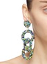 Figure View - Click To Enlarge - KENNETH JAY LANE - Interlocking seed bead hoop drop earrings