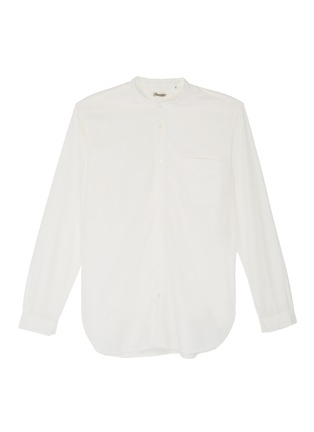 Main View - Click To Enlarge - CAMOSHITA - Patch pocket Mandarin collar cupro-cotton shirt