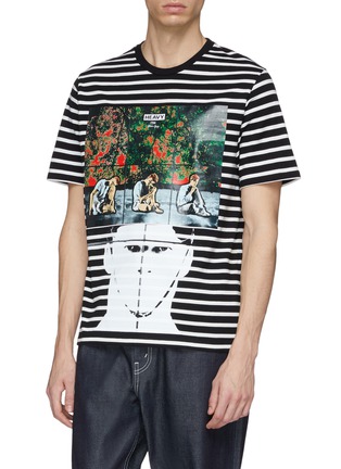 Detail View - Click To Enlarge - JW ANDERSON - x Gilbert & George 'Police Heavy' print stripe unisex T-shirt