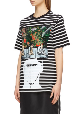 Front View - Click To Enlarge - JW ANDERSON - x Gilbert & George 'Police Heavy' print stripe unisex T-shirt