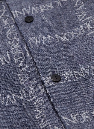  - JW ANDERSON - Logo print windowpane check linen shirt