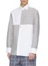 Detail View - Click To Enlarge - JW ANDERSON - Stripe panel patchwork unisex shirt