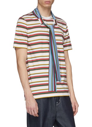 Detail View - Click To Enlarge - JW ANDERSON - Sash tie neck stripe unisex T-shirt