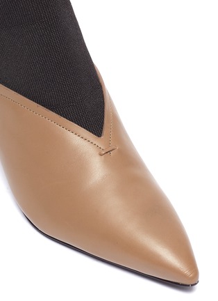 Detail View - Click To Enlarge - MERCEDES CASTILLO - 'Kaelen' sock knit panel leather ankle boots