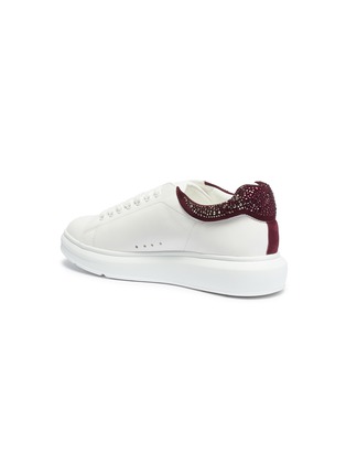 Detail View - Click To Enlarge - PEDDER RED - 'Louie' strass collar leather sneakers