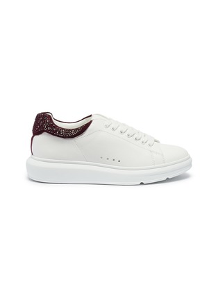 Main View - Click To Enlarge - PEDDER RED - 'Louie' strass collar leather sneakers