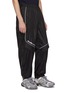 Front View - Click To Enlarge - JUUN.J - Slogan print contrast piping panelled track pants