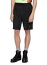 Front View - Click To Enlarge - JUUN.J - Zip outseam pinstripe front wool shorts