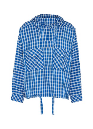 Main View - Click To Enlarge - MARTINE ROSE - Patch pocket check plaid hoodie
