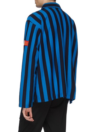 Back View - Click To Enlarge - MARTINE ROSE - Stripe half-zip long sleeve polo shirt