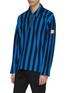 Front View - Click To Enlarge - MARTINE ROSE - Stripe half-zip long sleeve polo shirt