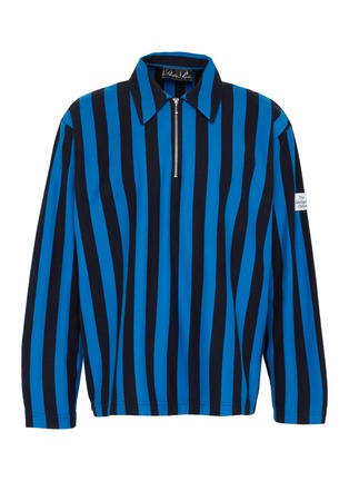 Main View - Click To Enlarge - MARTINE ROSE - Stripe half-zip long sleeve polo shirt
