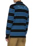 Back View - Click To Enlarge - MARTINE ROSE - Logo embroidered stripe long sleeve polo shirt