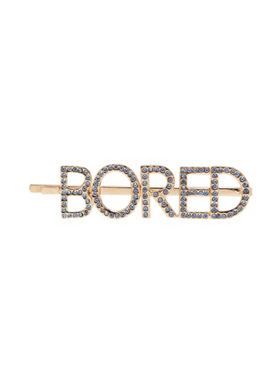 Main View - Click To Enlarge - BIJOUX DE FAMILLE - 'Bored' Swarovski crystal slogan hair pin