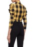 Back View - Click To Enlarge - ALICE & OLIVIA - 'Brenna' ruched puff sleeve gingham check cropped top