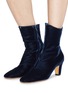 Figure View - Click To Enlarge - EMMA HOPE - 'High Zippo' velvet ankle boots