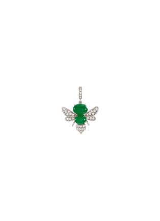 Main View - Click To Enlarge - SAMUEL KUNG - Diamond jadeite 18k white gold pendant