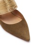 Detail View - Click To Enlarge - AQUAZZURA - 'Rendez Vous' metallic strap suede mules