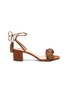 Main View - Click To Enlarge - AQUAZZURA - 'Wild Crystal' strass fringe tassel tie leather sandals